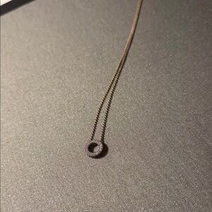 Pandora Silver Pavé Circle Pendant Necklace